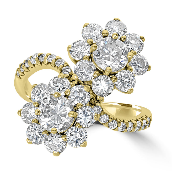 1.16 ct Diamond Cluster Ring in 18K Yellow Gold