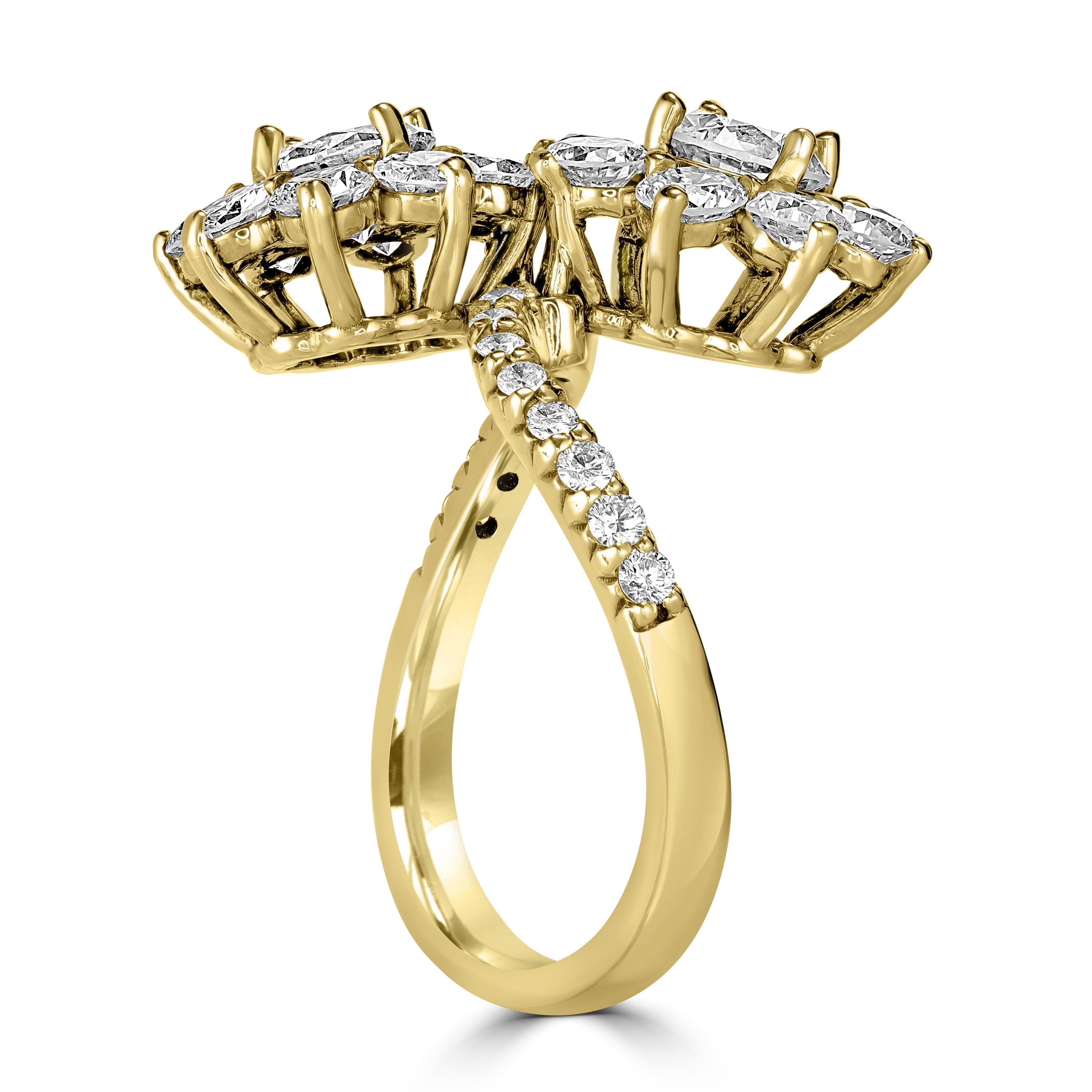 1.16 ct Diamond Cluster Ring in 18K Yellow Gold