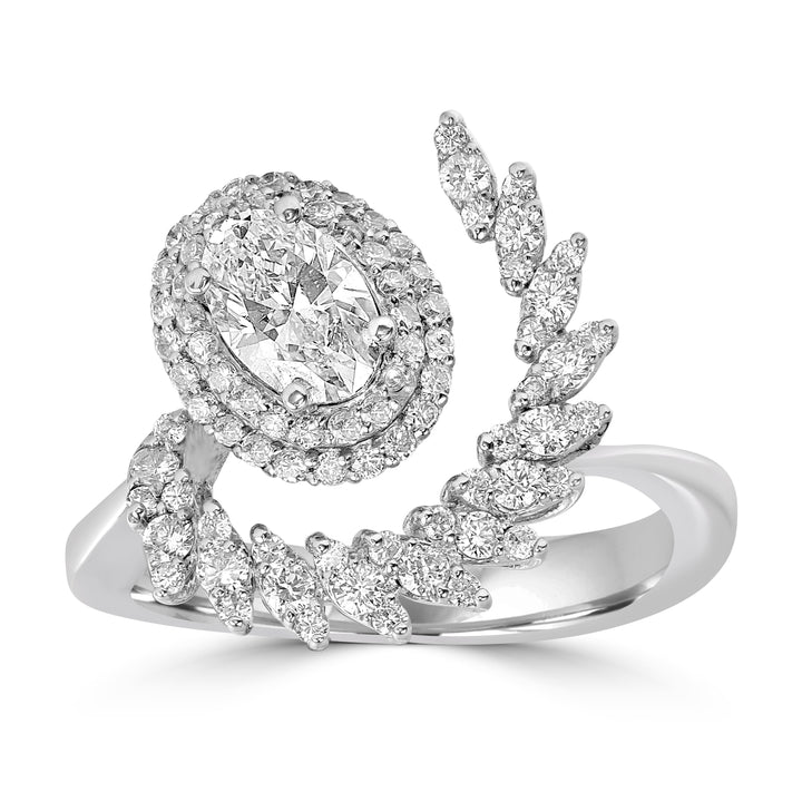 1.39 ct Diamond Cluster Ring in 18K White Gold - EGL Certified
