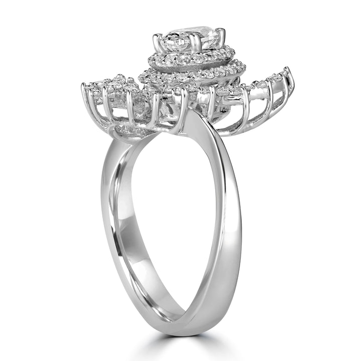 1.39 ct Diamond Cluster Ring in 18K White Gold - EGL Certified