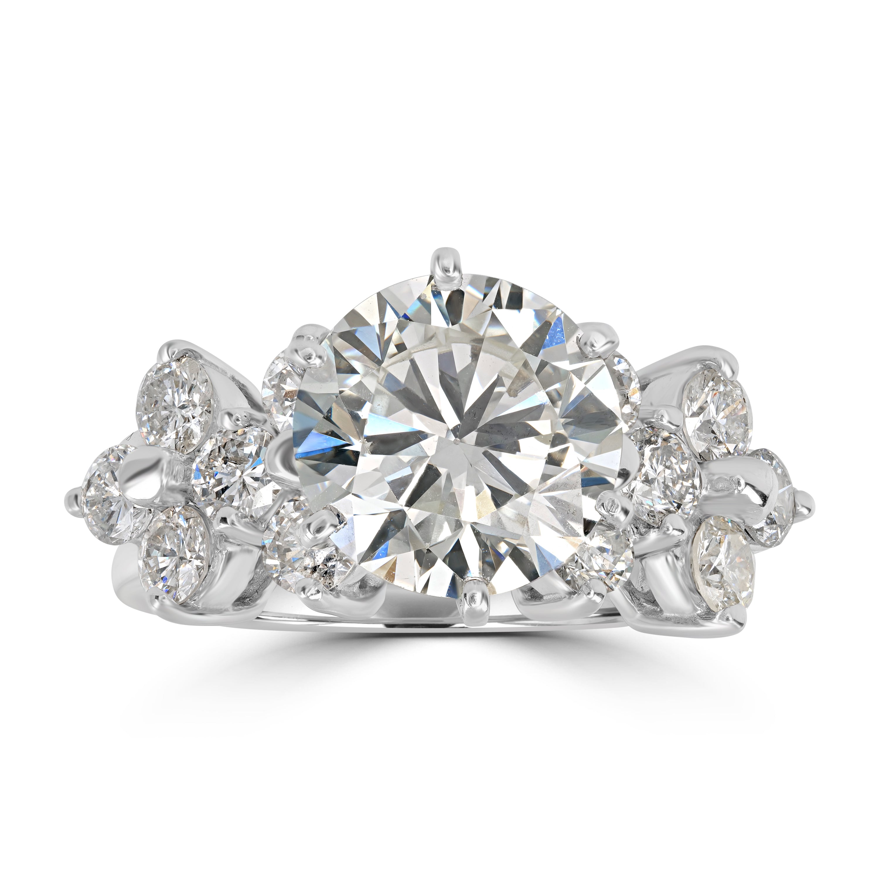 5.65 ctw Solitaire Round Diamond Ring in 18K White Gold - EGL Certified