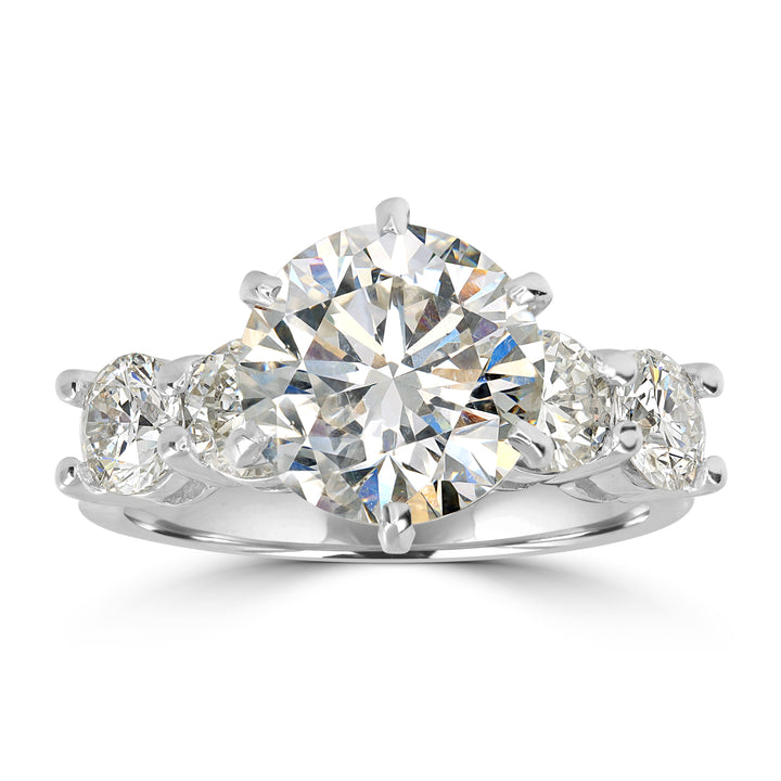 3.33 ct Solitaire Round Diamond Engagement Ring in 18K White Gold - EGL Certified