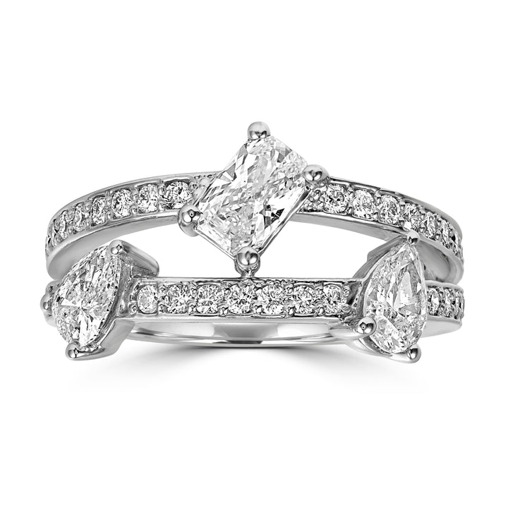 1.56 ct Three Stone Diamond Ring in 18K White Gold