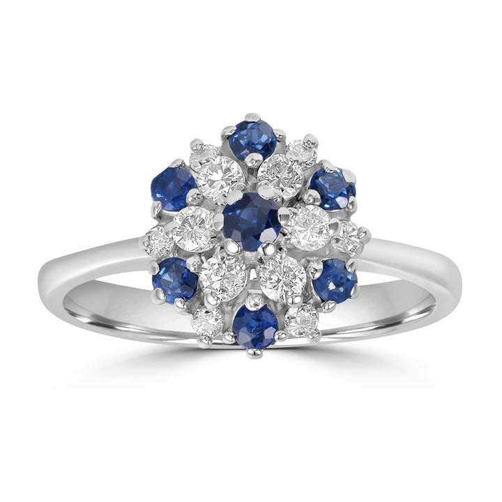 0.55 ct Sapphire & Diamond Ring in 14K White Gold