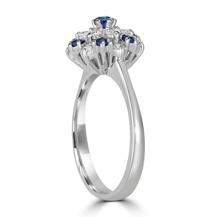 0.55 ct Sapphire & Diamond Ring in 14K White Gold