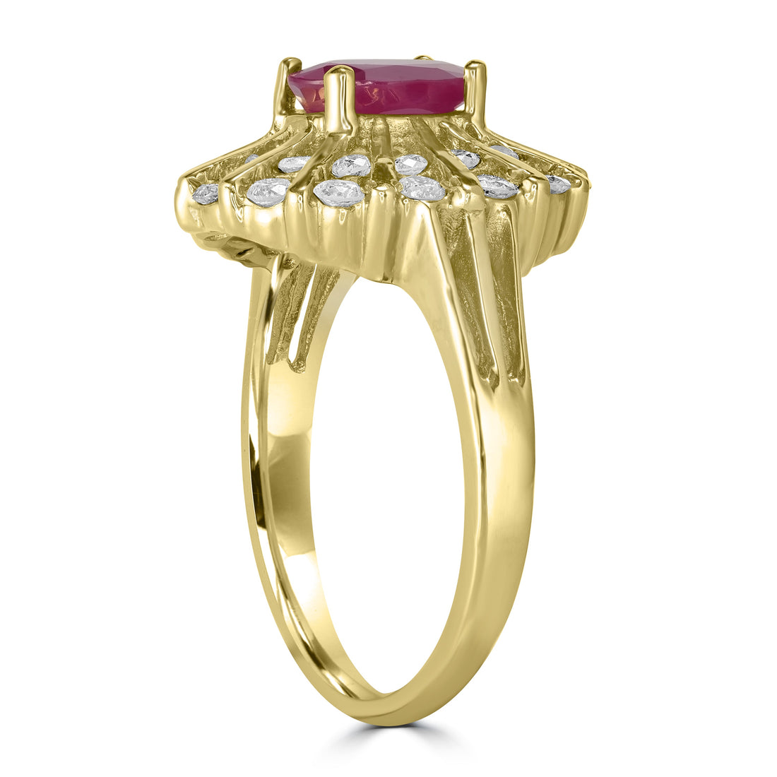 2.00 ct Ruby & Diamond Ring in 14K Yellow Gold