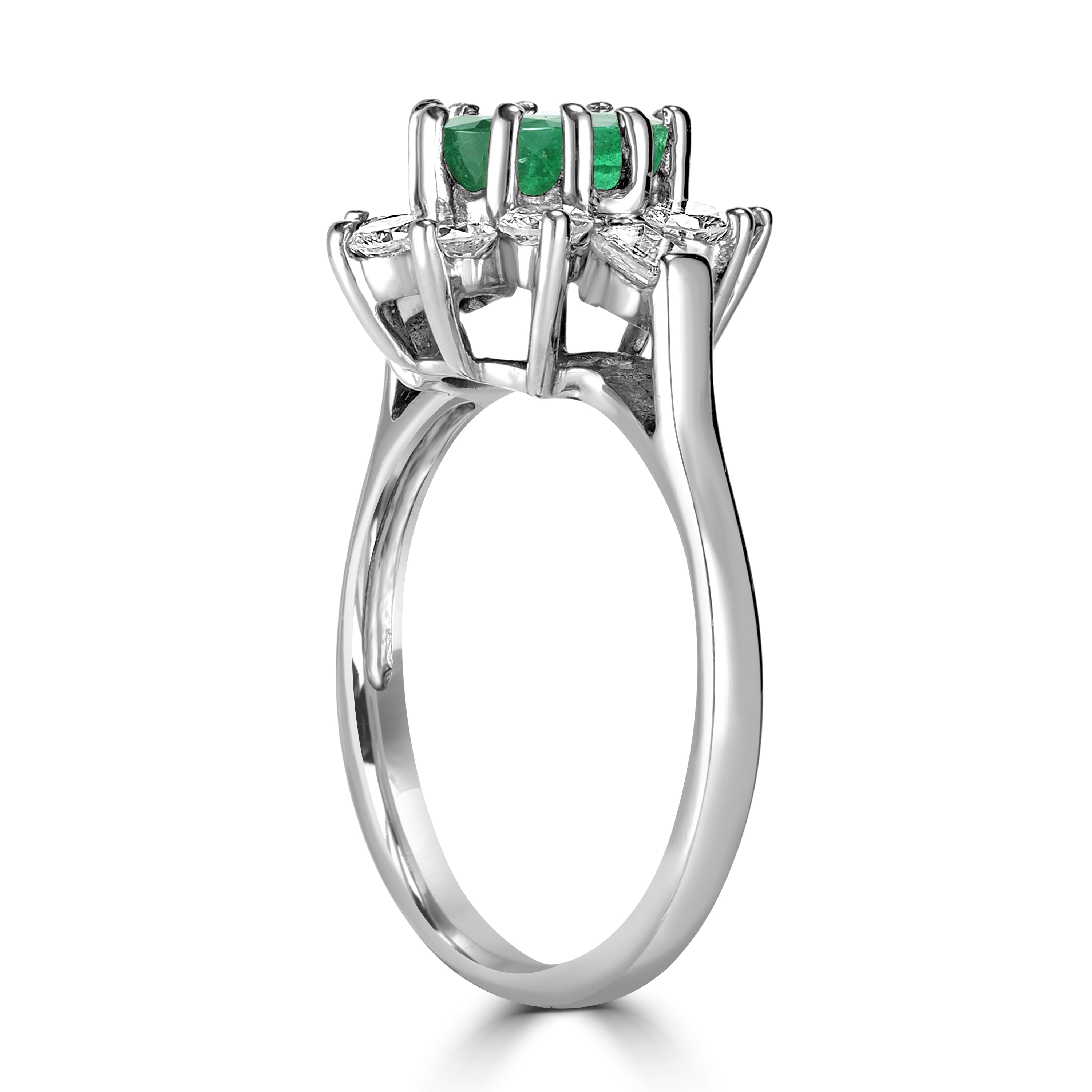 1.50 ct Emerald & Diamond Ring in 14K White Gold
