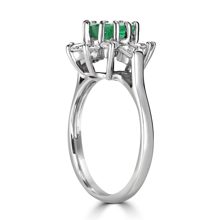 1.50 ct Emerald & Diamond Ring in 14K White Gold