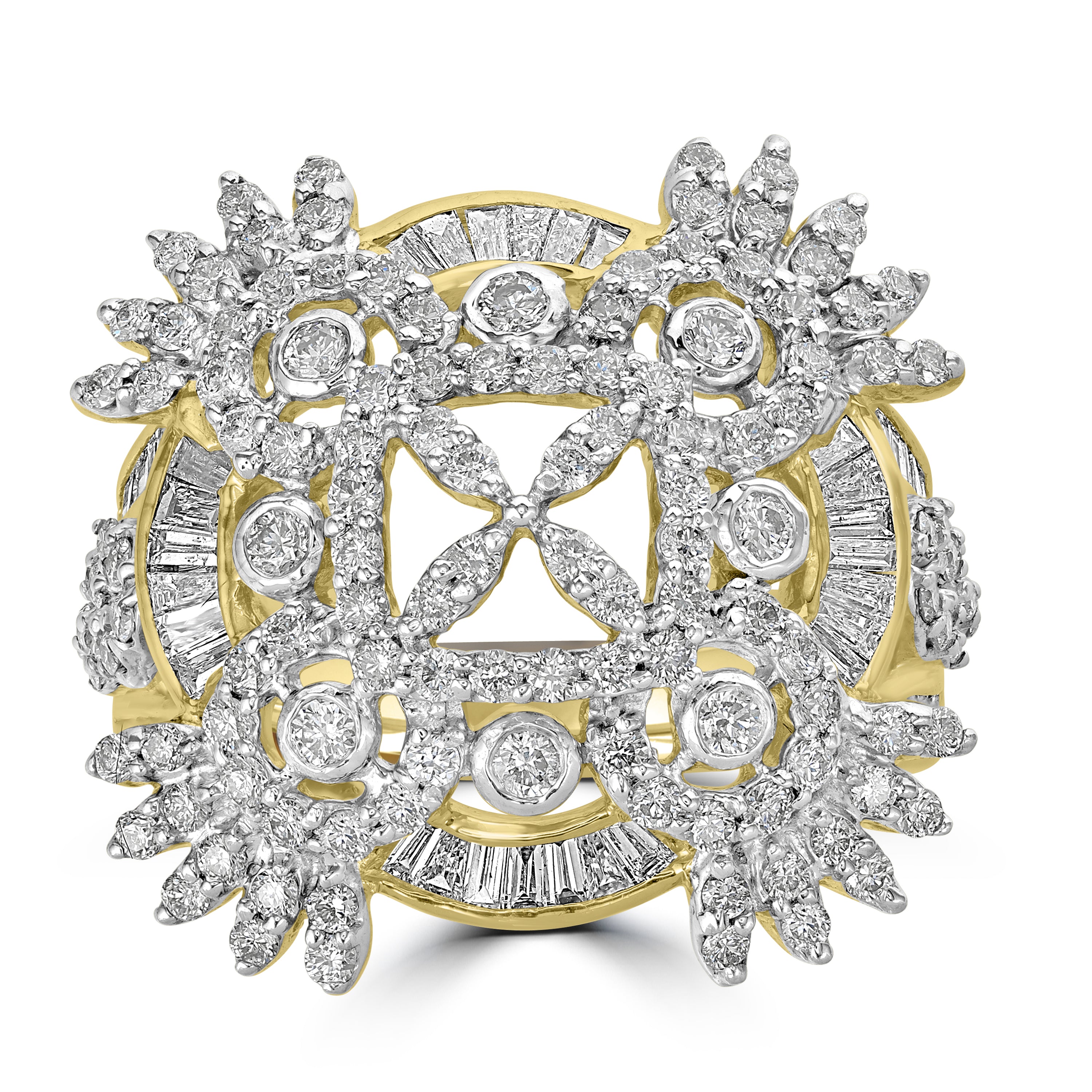 2.01 ct Diamond Cluster Ring in 14K Yellow Gold