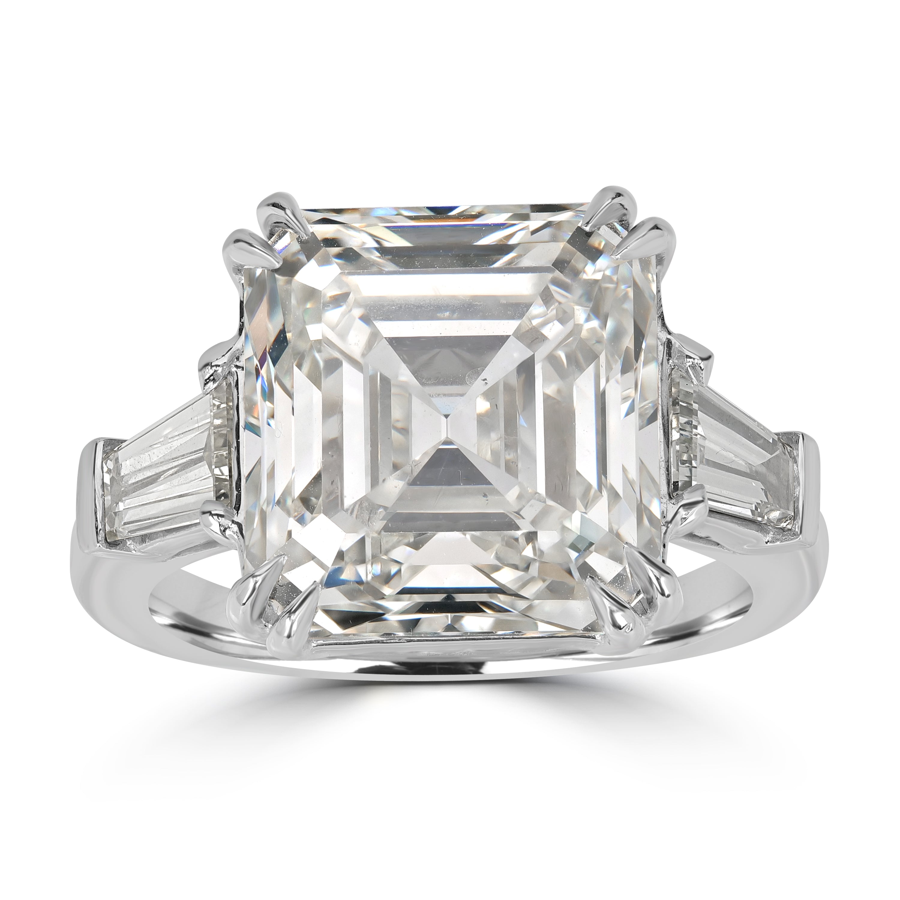 11.14 ctw Solitaire Emerald Cut Engagement Ring in Platinum - GIA Certified