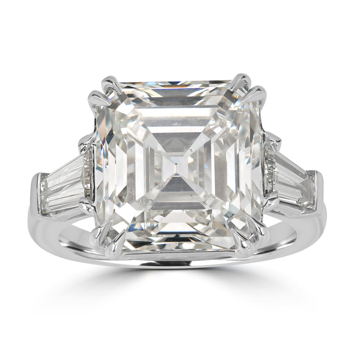 11.14 ctw Solitaire Emerald Cut Engagement Ring in Platinum - GIA Certified
