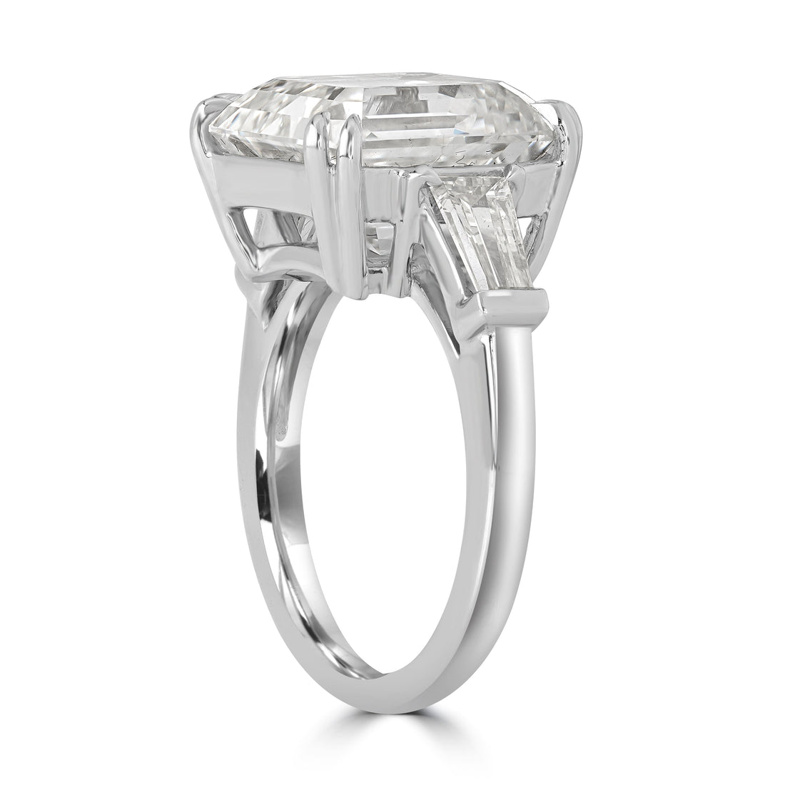 11.14 ctw Solitaire Emerald Cut Engagement Ring in Platinum - GIA Certified