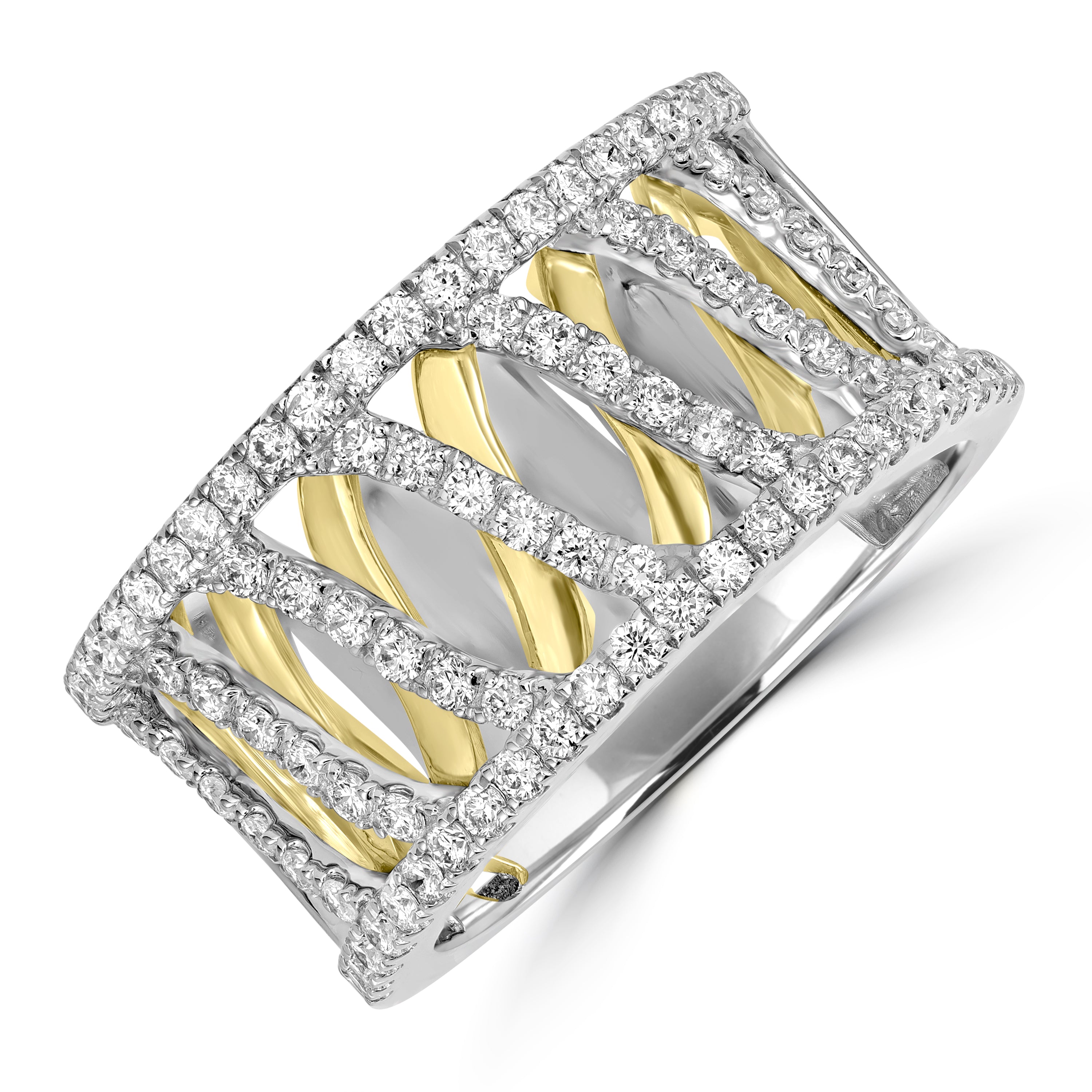 1.00 ct Diamond Band in 14K Two Tone Yellow & White Gold