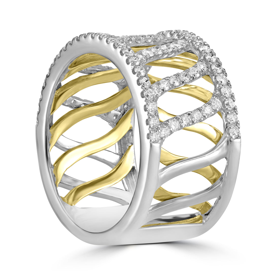 1.00 ct Diamond Band in 14K Two Tone Yellow & White Gold