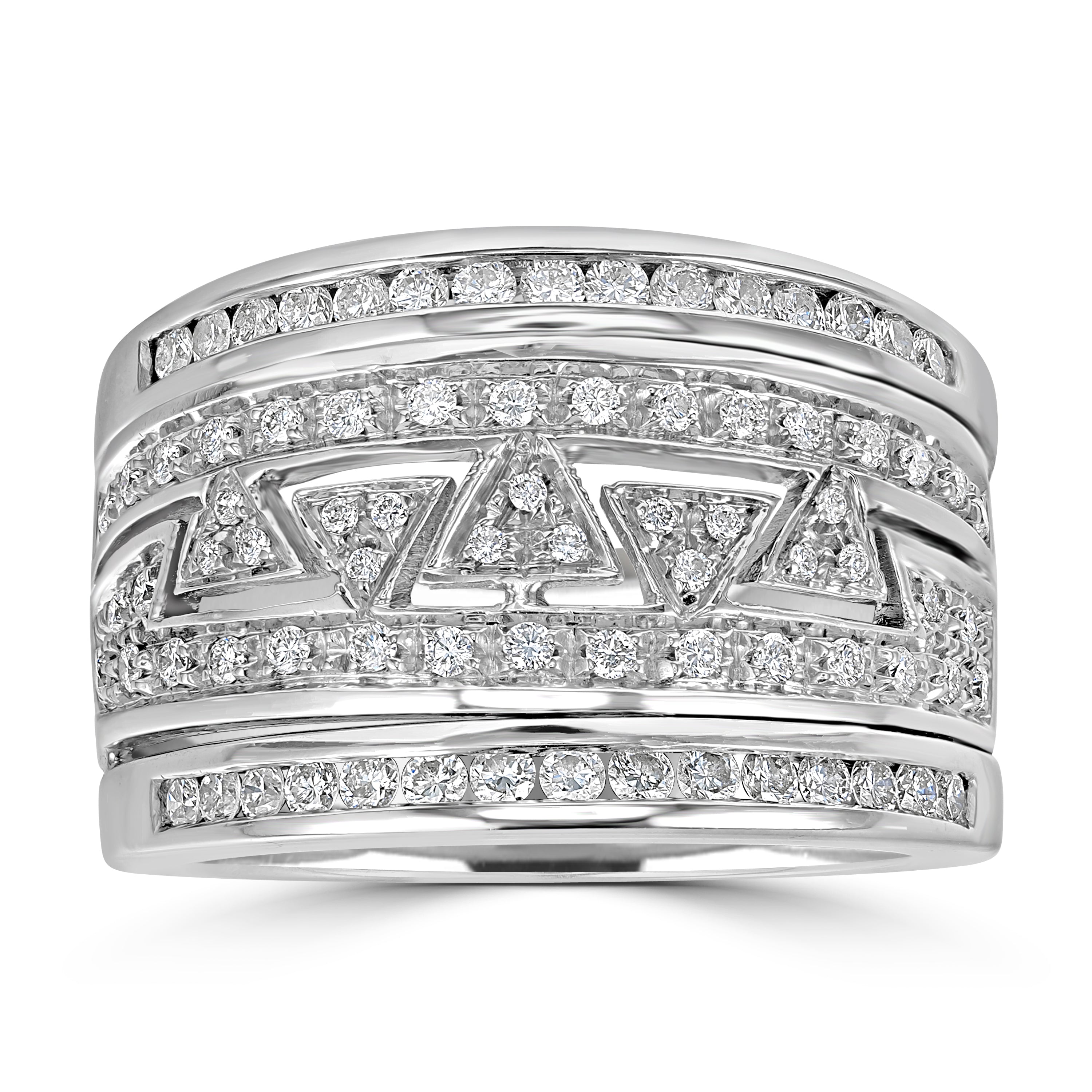 0.76 ct Diamond Band Ring in 18K White Gold