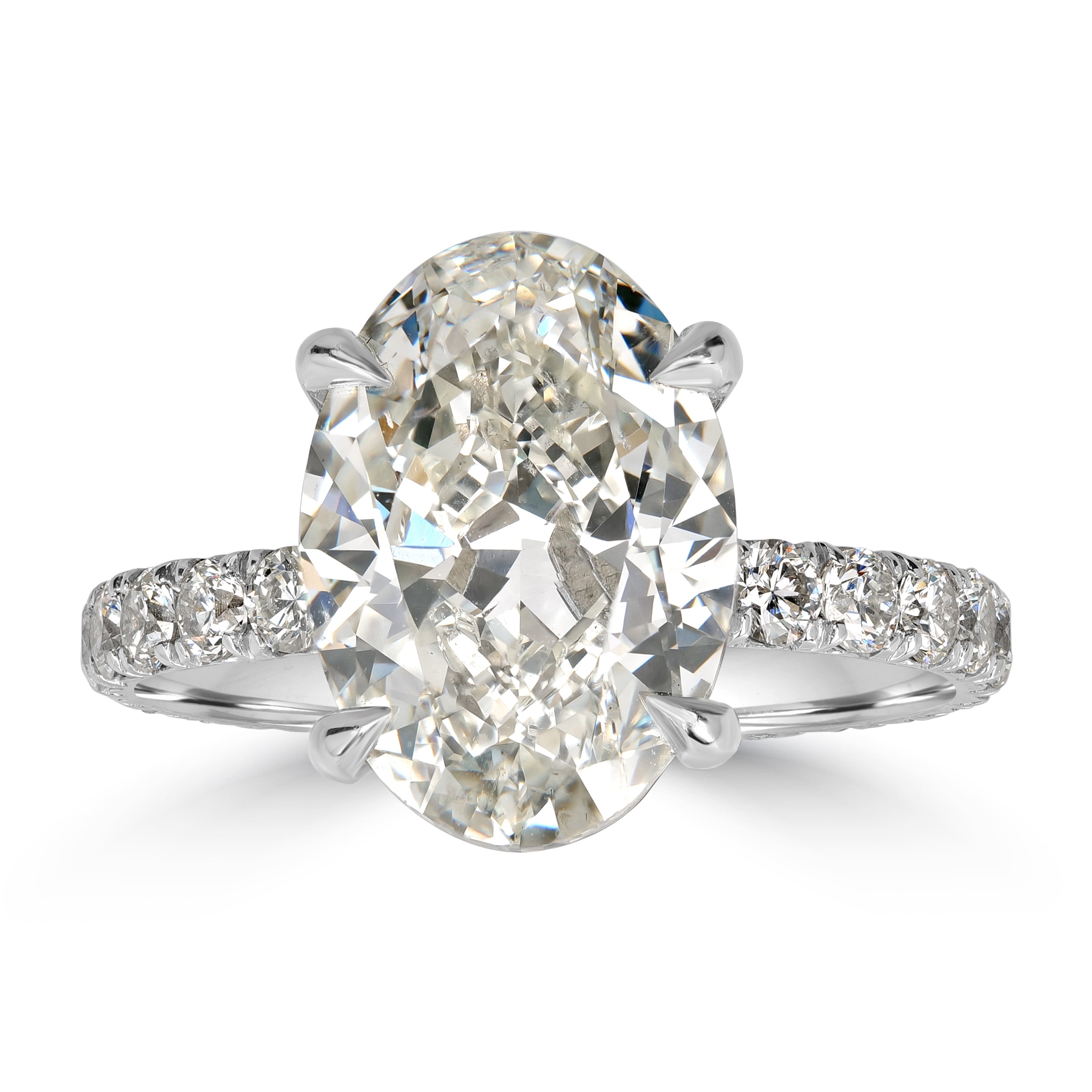 6.06 ctw Diamond Solitaire Oval Engagement Ring (5.01 ct Center - GIA Certified)