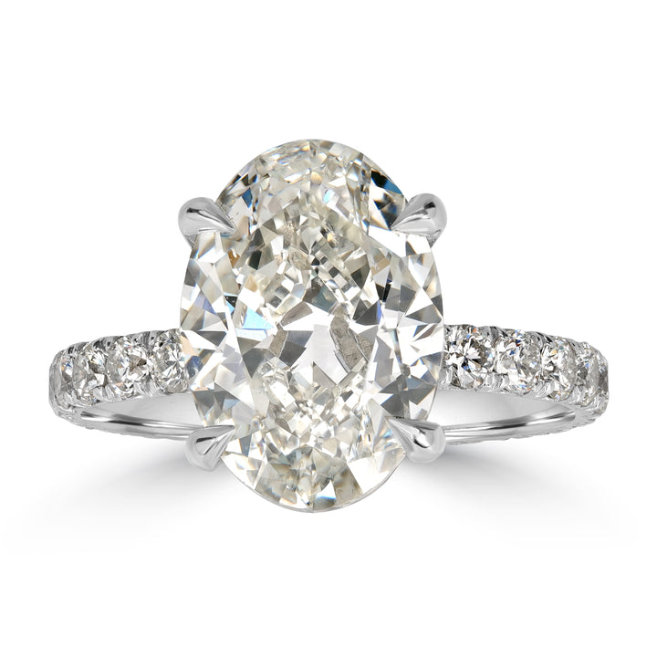 6.06 ctw Diamond Solitaire Oval Engagement Ring (5.01 ct Center - GIA Certified)