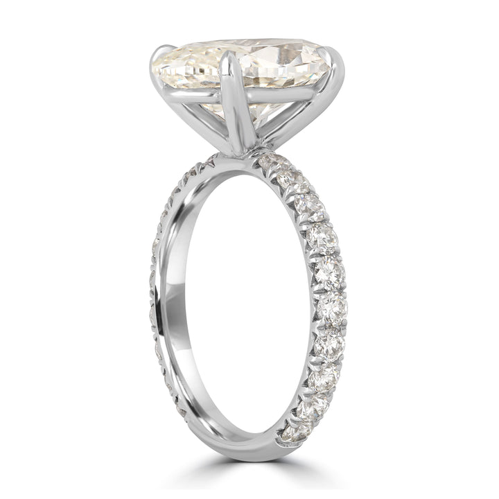 6.06 ctw Diamond Solitaire Oval Engagement Ring (5.01 ct Center - GIA Certified)