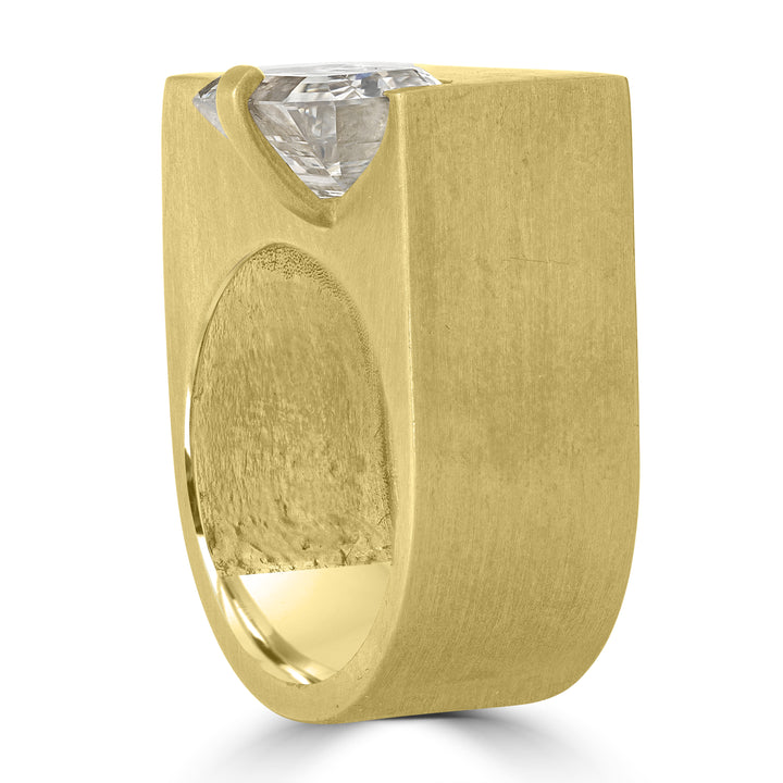 3.87 ct Solitaire Emerald Cut Diamond  Ring in 18K Yellow Gold - EGL Certified