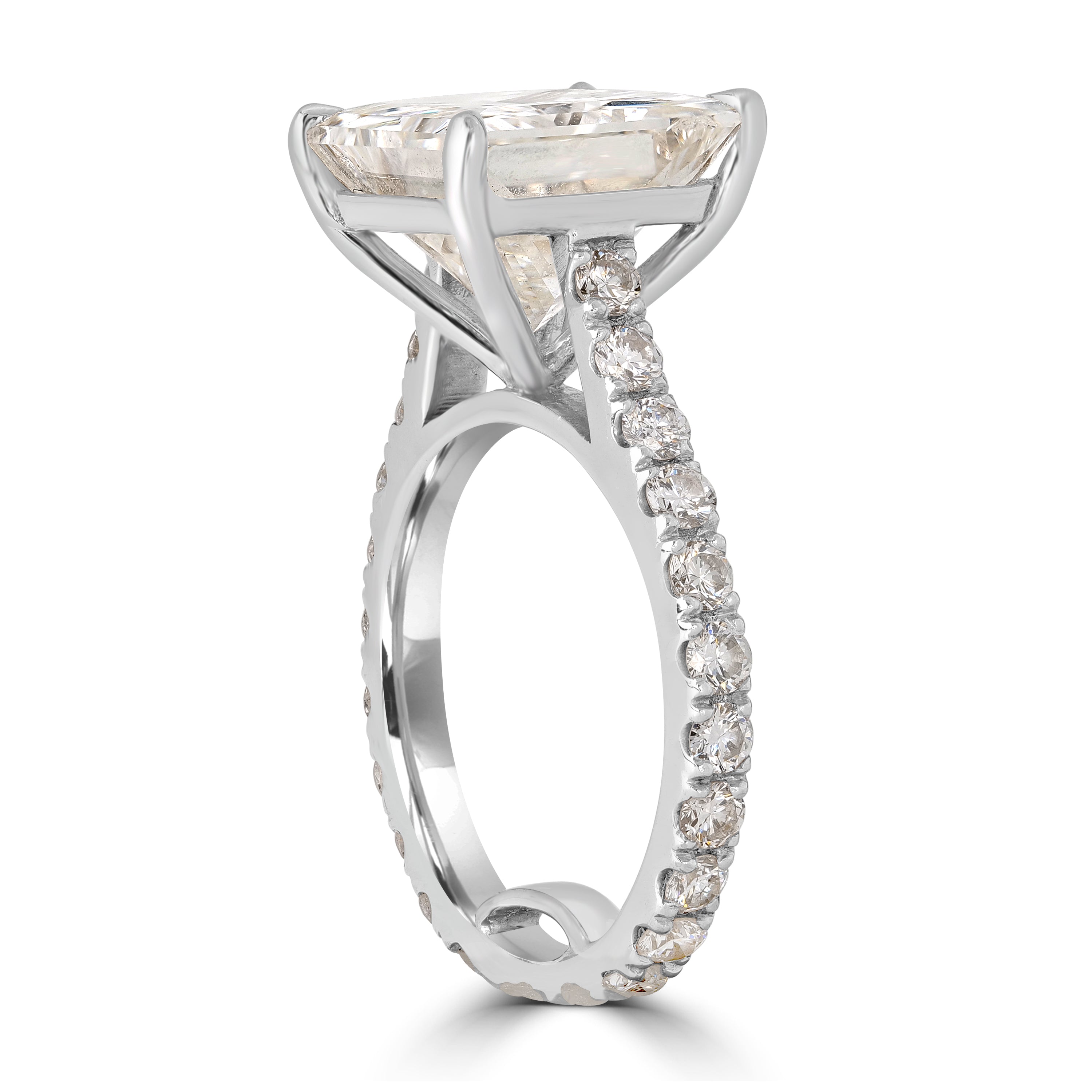 4.22 ctw Solitaire Princess Cut Diamond Engagement Ring in 18K White Gold - GIA Certified