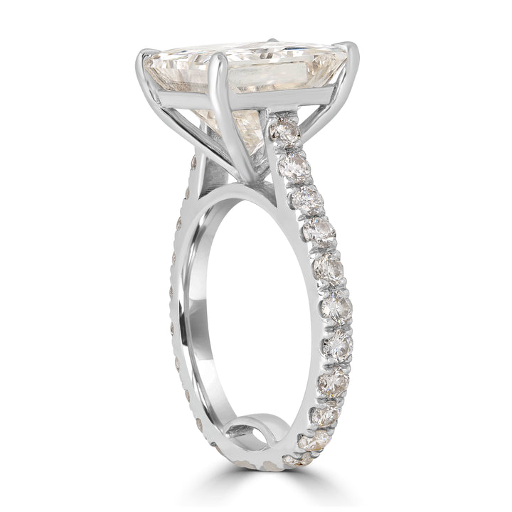 3.82 ct Solitaire Princess Cut Diamond Engagement Ring in 18K White Gold - GIA Certified