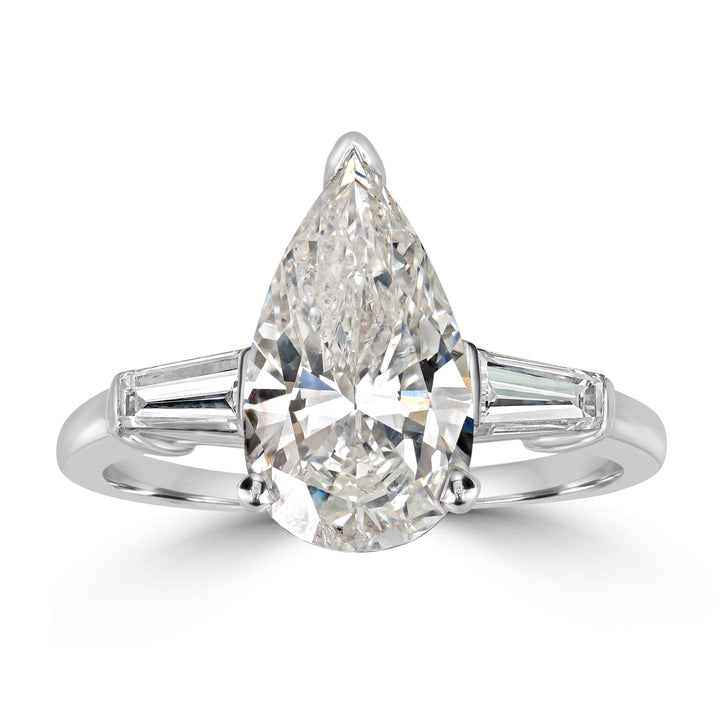 2.07 ct Solitaire Pear Shape Engagement Ring in Platinum