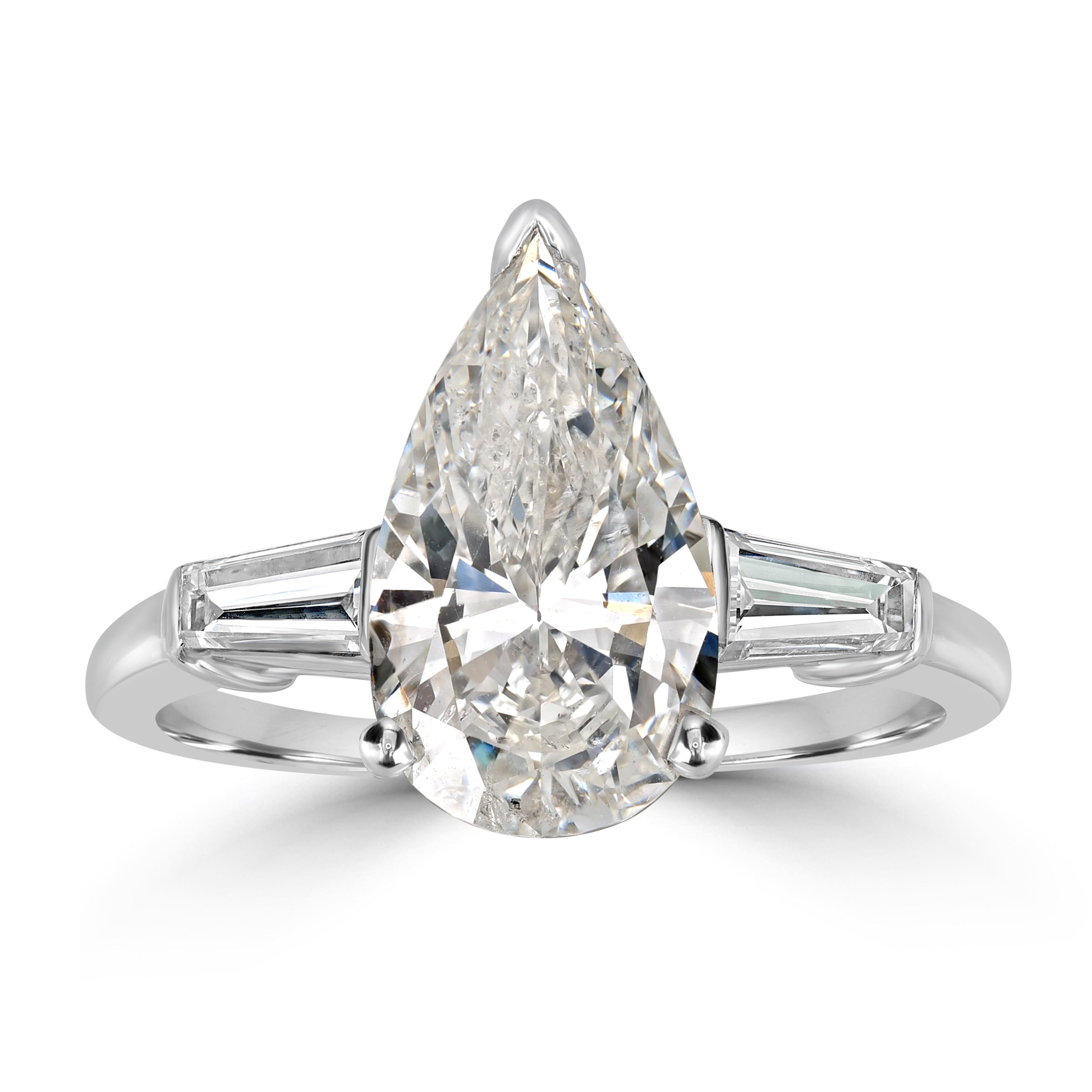 2.27 ctw Solitaire Pear Shape Engagement Ring in Platinum - GIA Certified