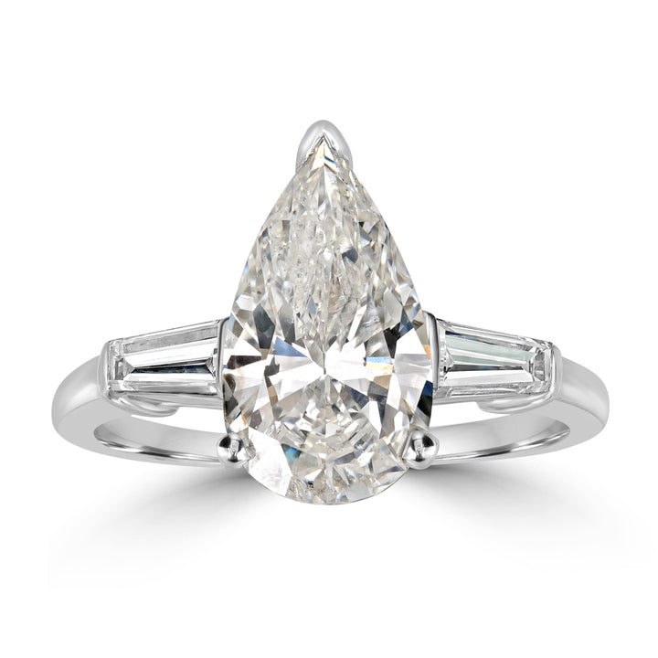 2.27 ctw Solitaire Pear Shape Engagement Ring in Platinum - GIA Certified