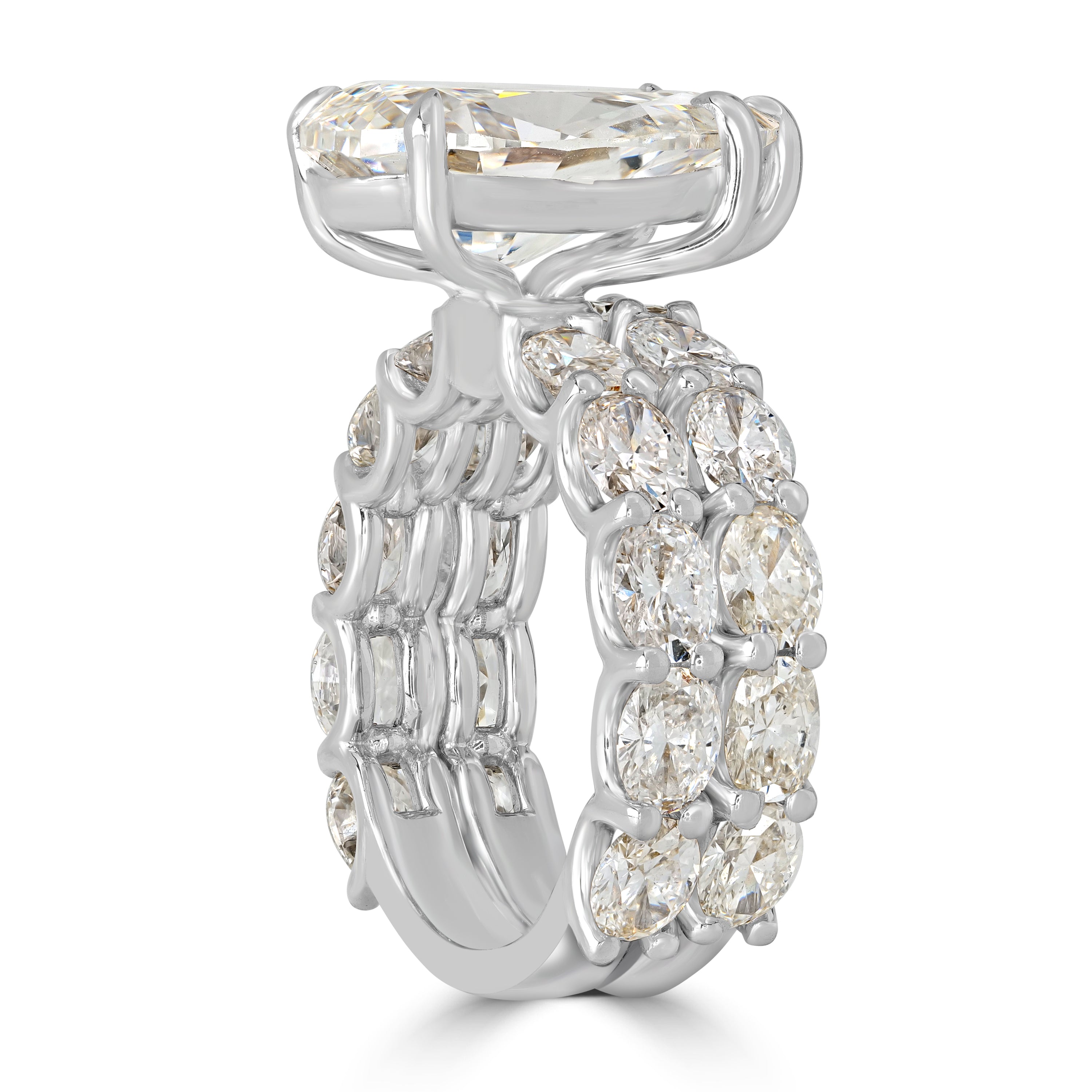 9.67 ctw Solitaire Pear Shape Diamond Wedding Ring in 18K White Gold -  GIA Certified