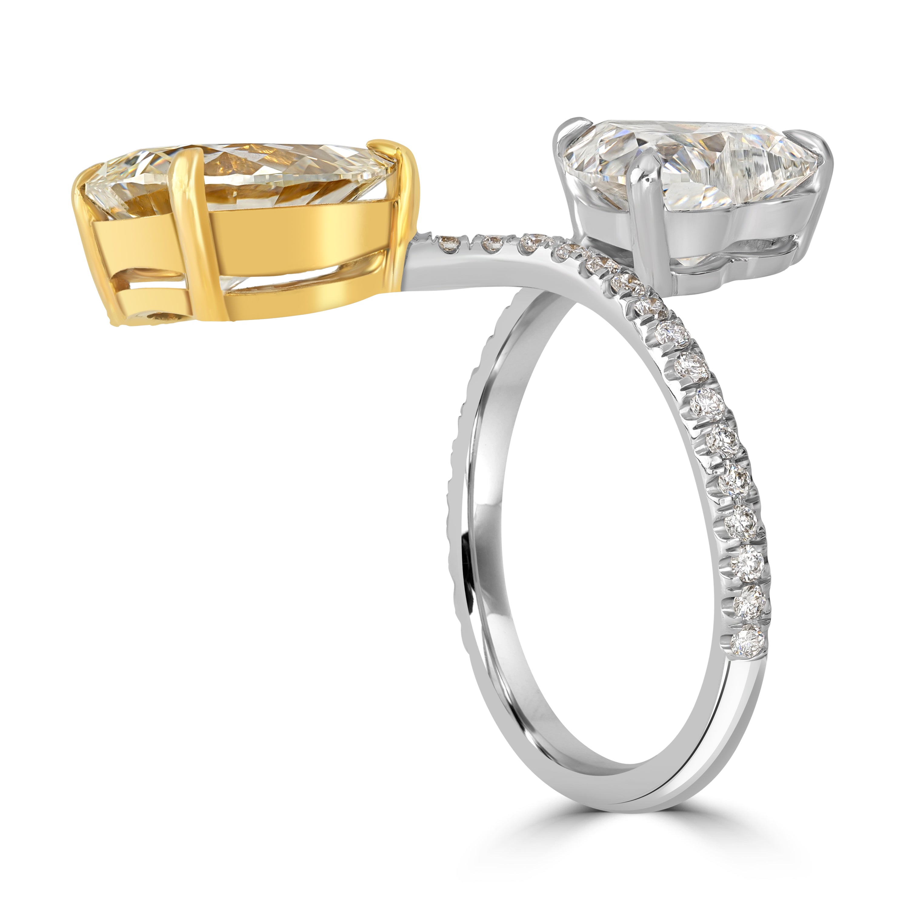 4.72 ctw Solitaire Pear Shape & Heart Shape Diamond Ring in 18K White Gold -  EGL Certified