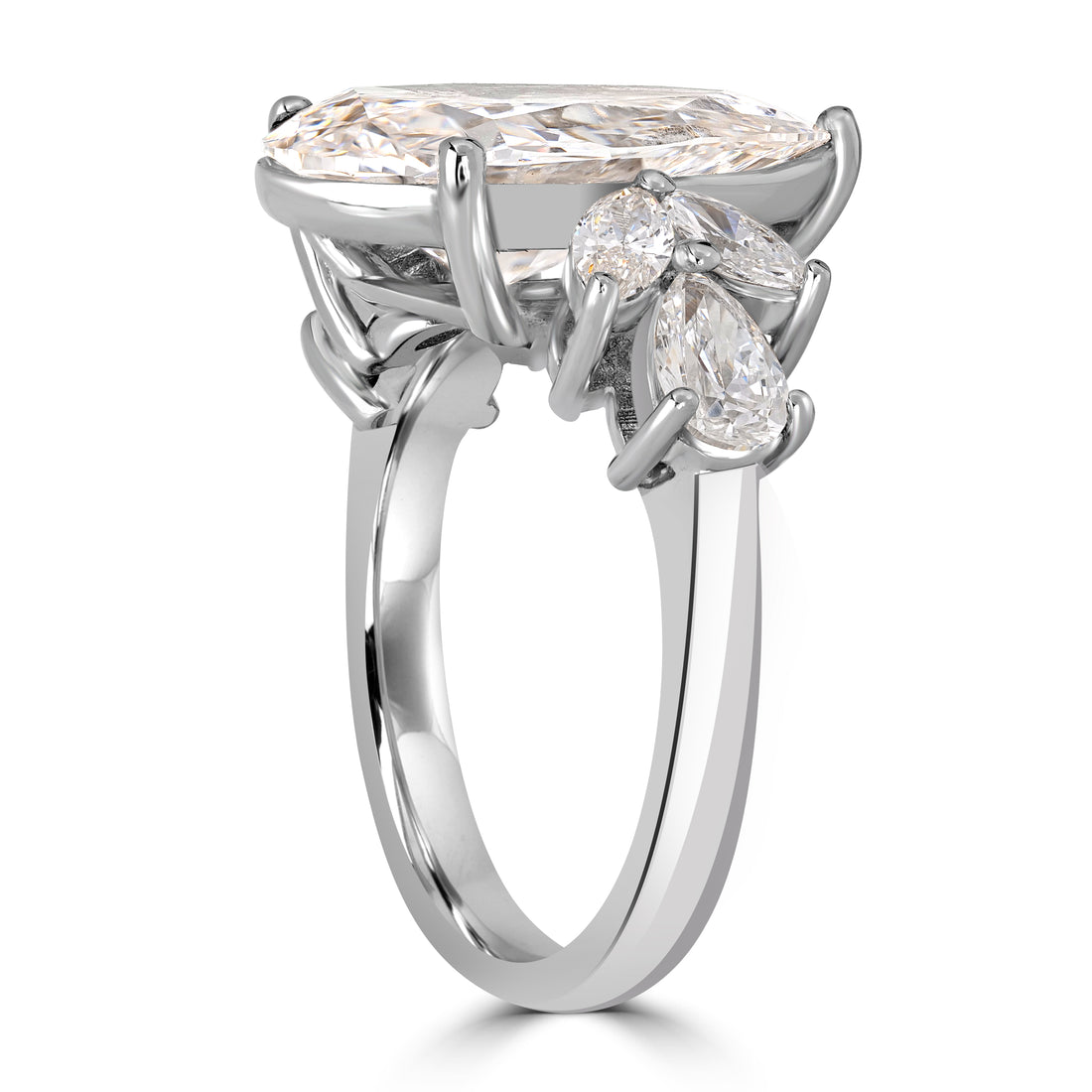 5.46 ct Solitaire Pear Shape Diamond Engagement Ring in 18K White Gold -  GIA Certified