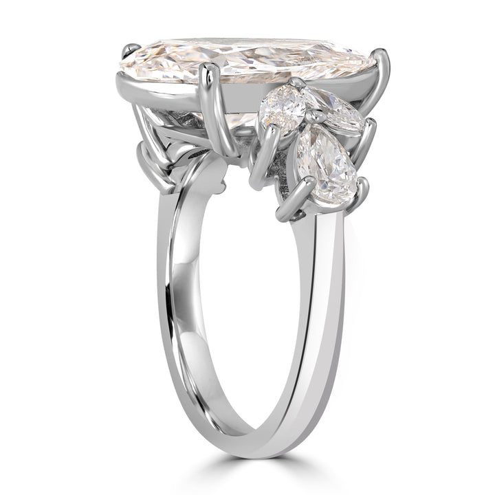 5.46 ct Solitaire Pear Shape Diamond Engagement Ring in 18K White Gold -  GIA Certified