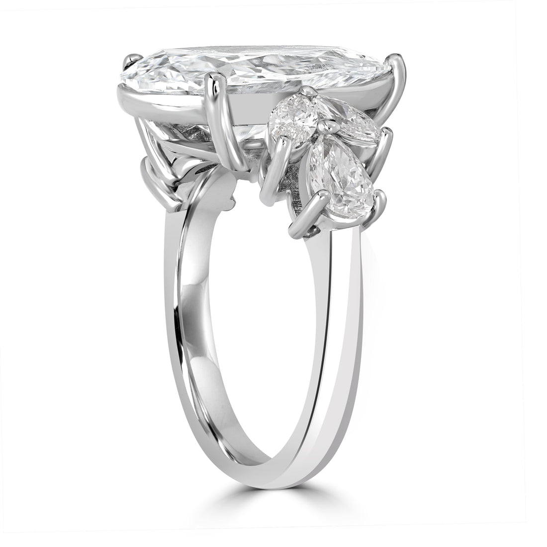 6.60 ctw Solitaire Pear Shape Diamond Engagement Ring in 18K White Gold -  GIA Certified