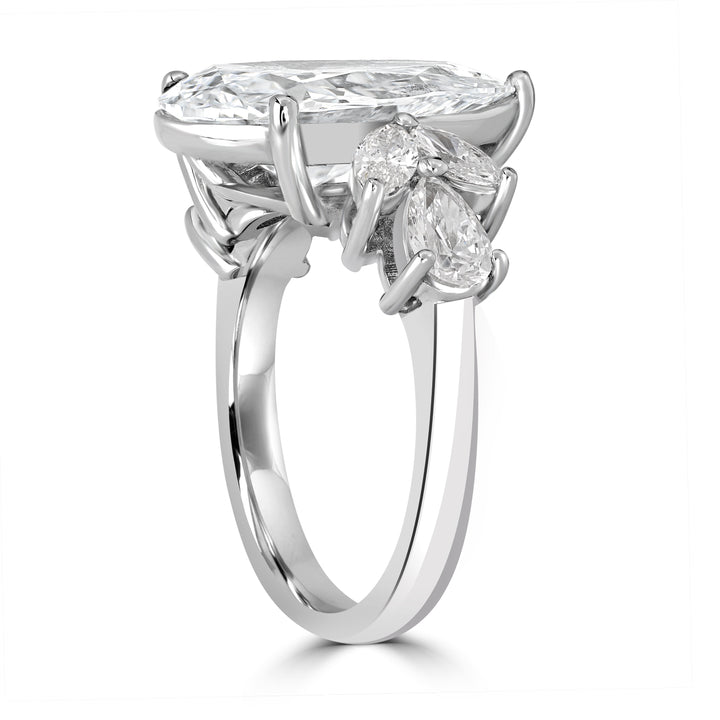 6.60 ctw Solitaire Pear Shape Diamond Engagement Ring in 18K White Gold -  GIA Certified
