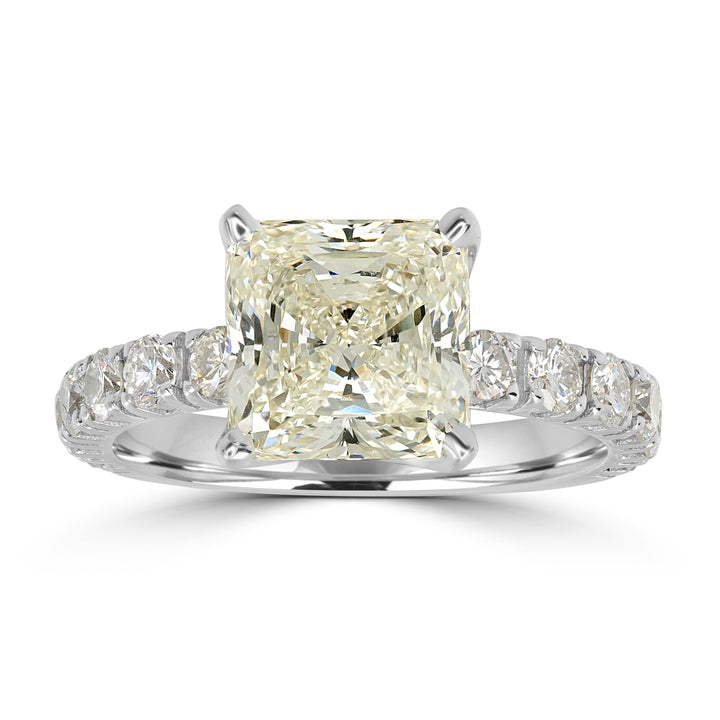 3.31 ct Solitaire Radiant Cut Diamond Engagement Ring in 18K White Gold -  EGL Certified