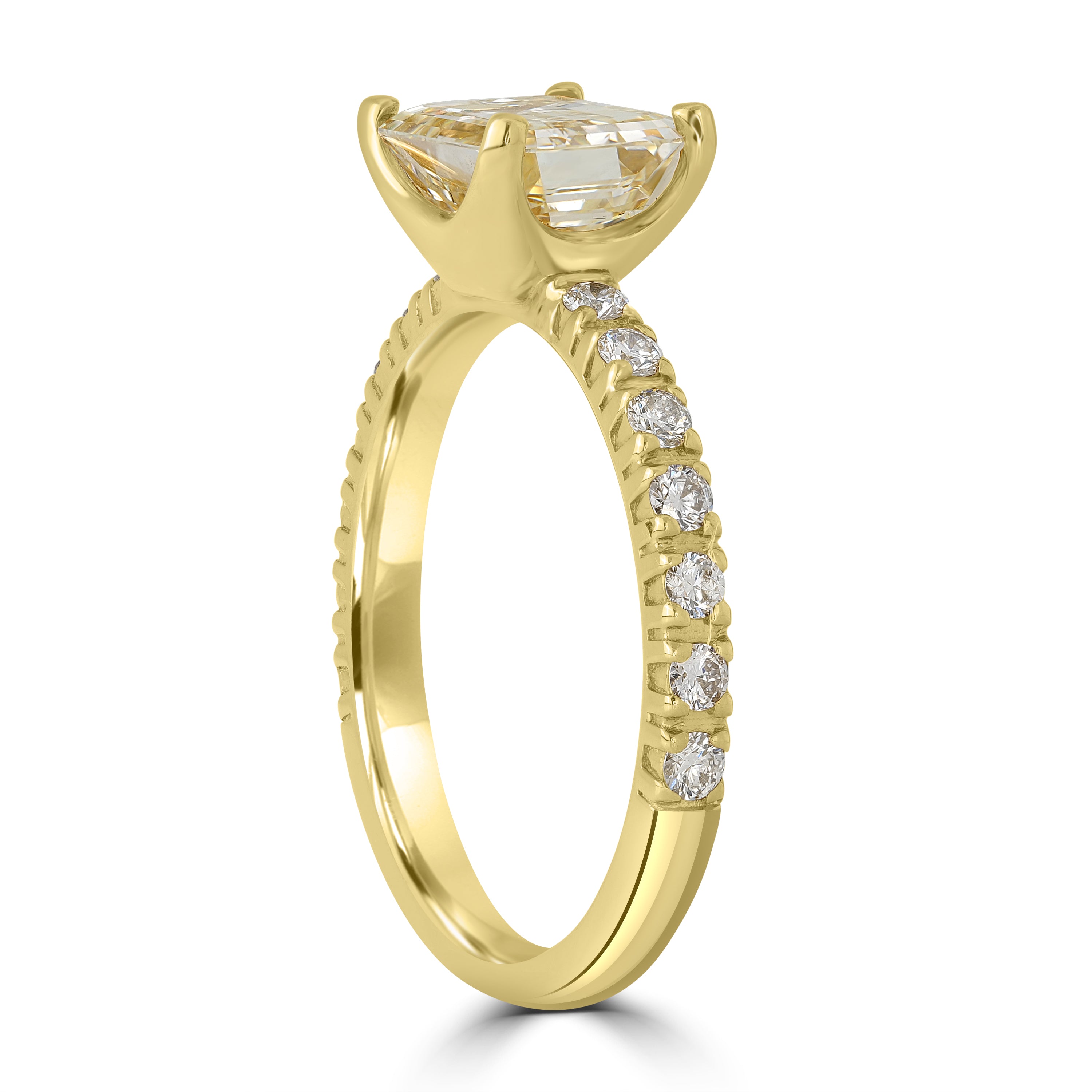 2.71 ctw Solitaire Emerald Cut Diamond Engagement Ring in 18K Yellow Gold -  GIA Certified