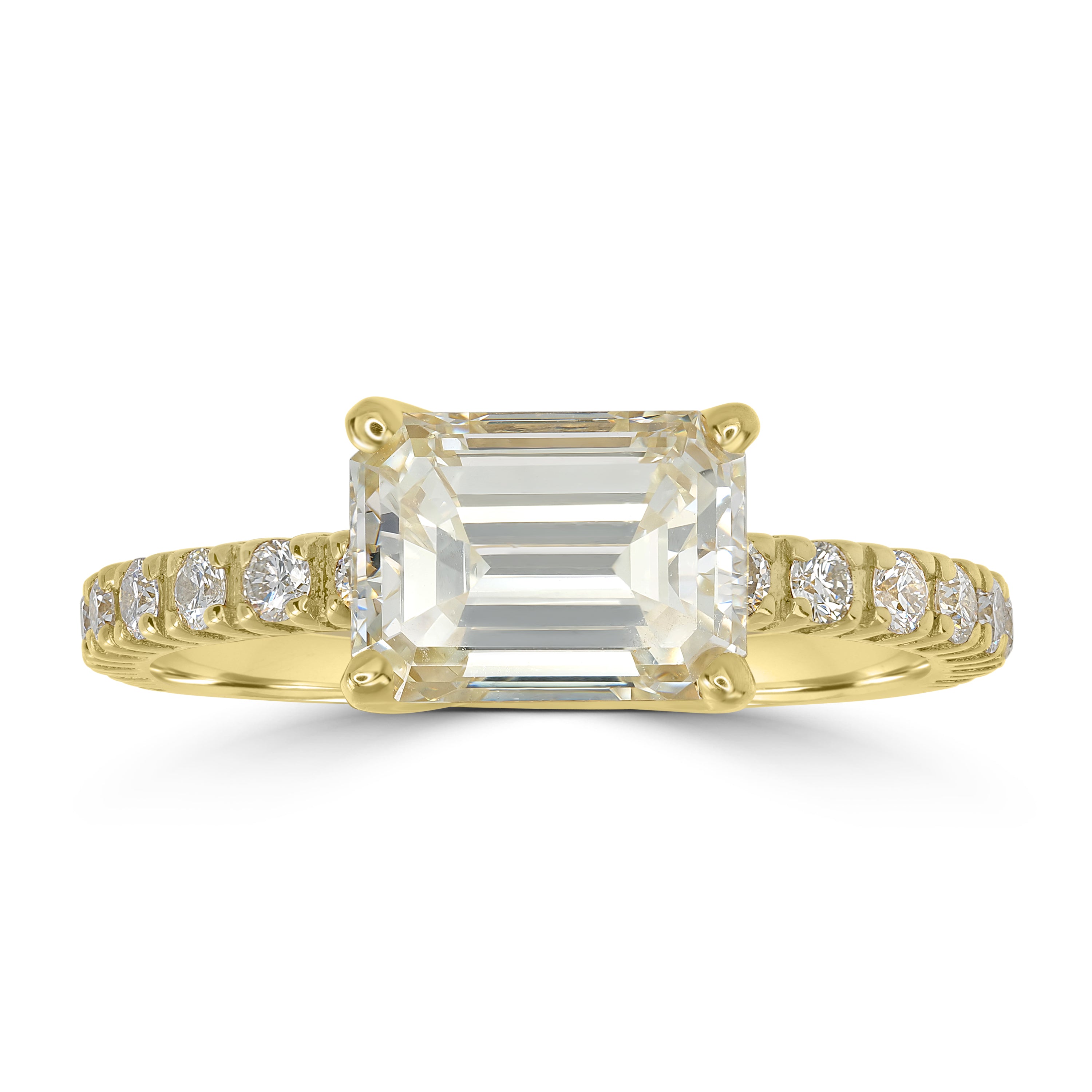 2.71 ctw Solitaire Emerald Cut Diamond Engagement Ring in 18K Yellow Gold -  GIA Certified