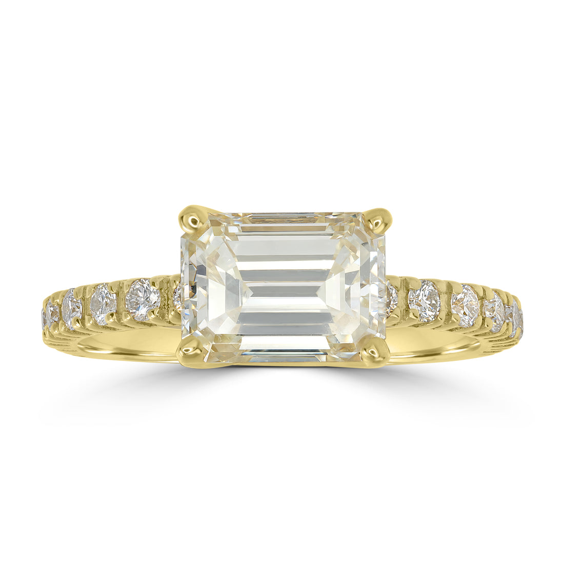 2.35 ct Solitaire Emerald Cut Diamond Engagement Ring in 18K Yellow Gold -  GIA Certified