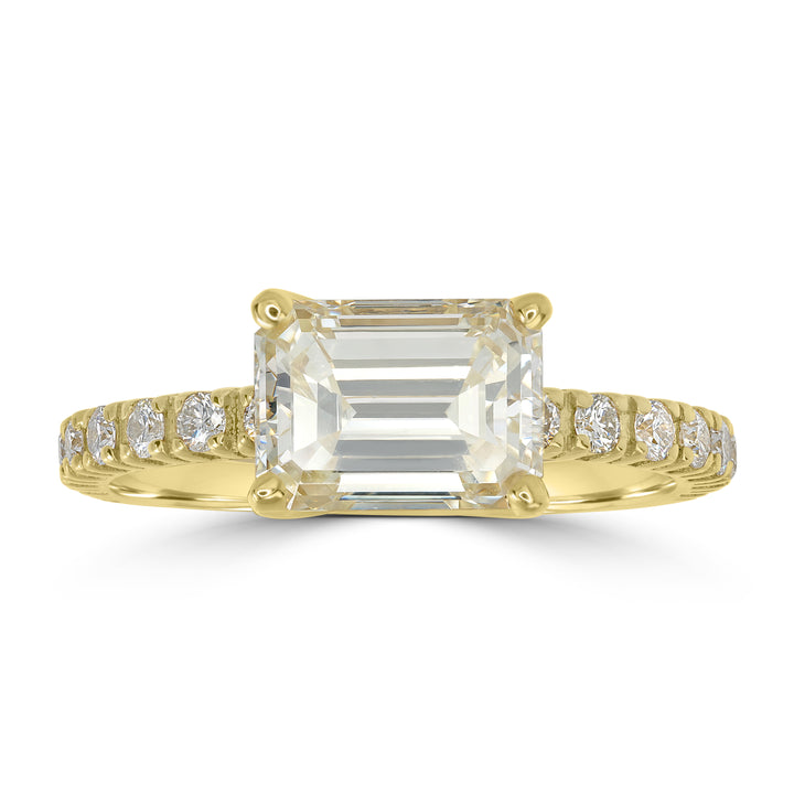 2.35 ct Solitaire Emerald Cut Diamond Engagement Ring in 18K Yellow Gold -  GIA Certified