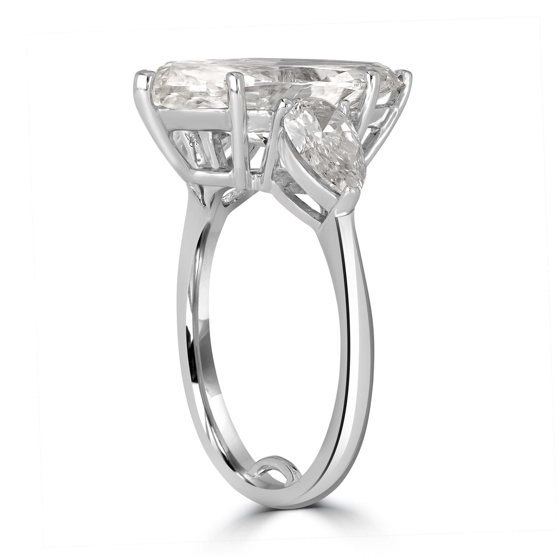 4.11 ct Solitaire Marquise Diamond Engagement Ring in 18K White Gold -  GIA Certified