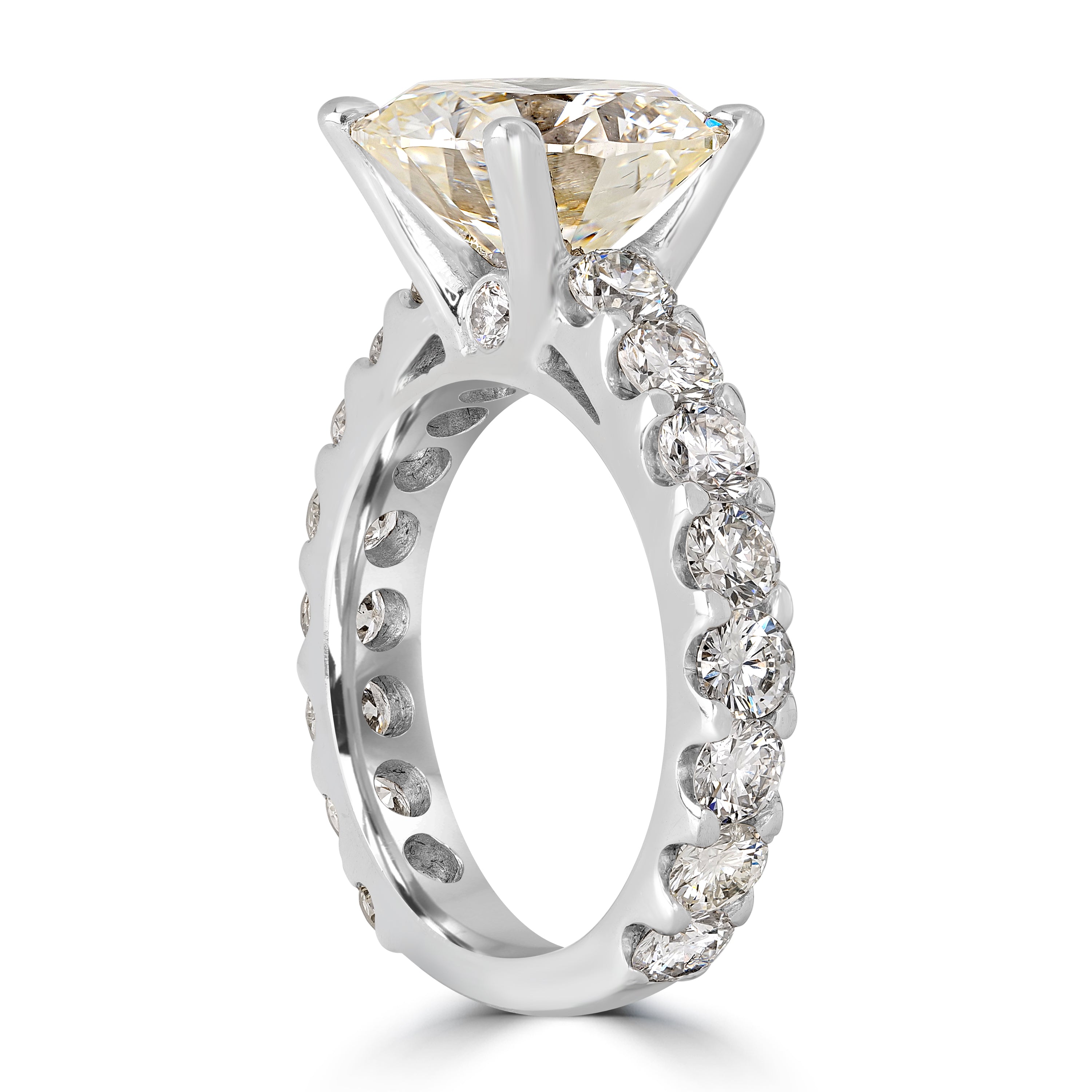 6.53 ctw Solitaire Round Diamond Engagement Ring in 18K White Gold (4.53 ct Center - EGL Certified)