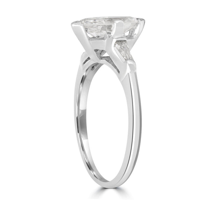 1.30 ctw Diamond Ring in 18K White Gold (1.00 ct Center)