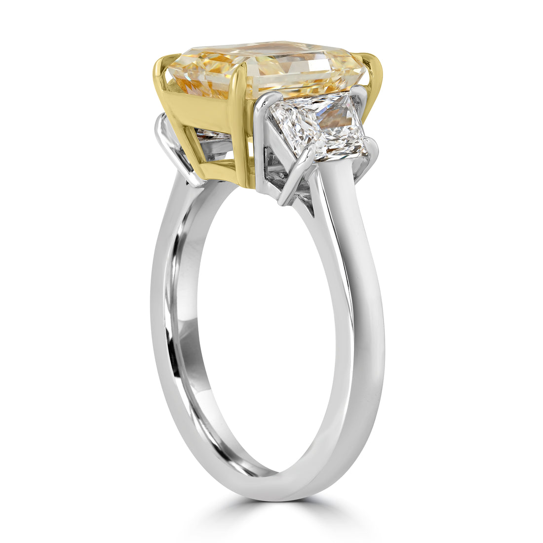 4.03 ct Radiant Cut Fancy Yellow Diamond Engagement Ring in Platinum - EGL Certified