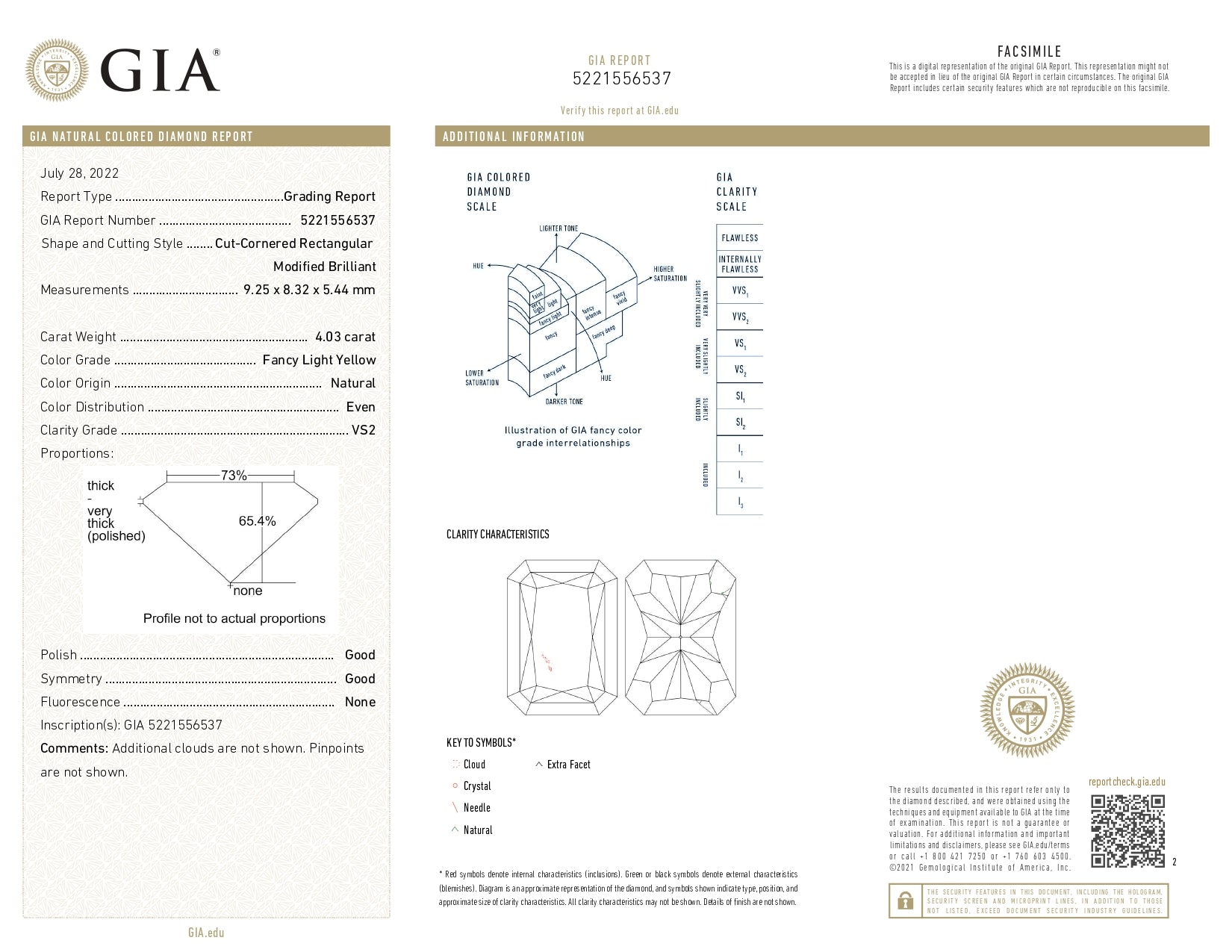 5.04 ctw Radiant Cut Fancy Yellow Diamond Engagement Ring in Platinum - GIA Certified