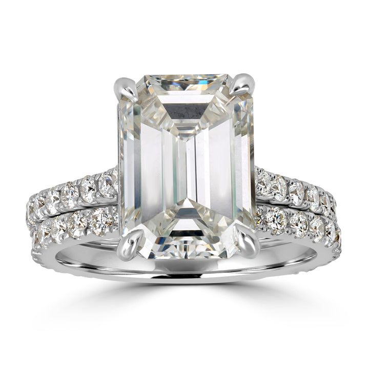 4.74 ct Solitaire Emerald Cut Diamond Engagement Ring Set in 18K White Gold -  GIA Certified