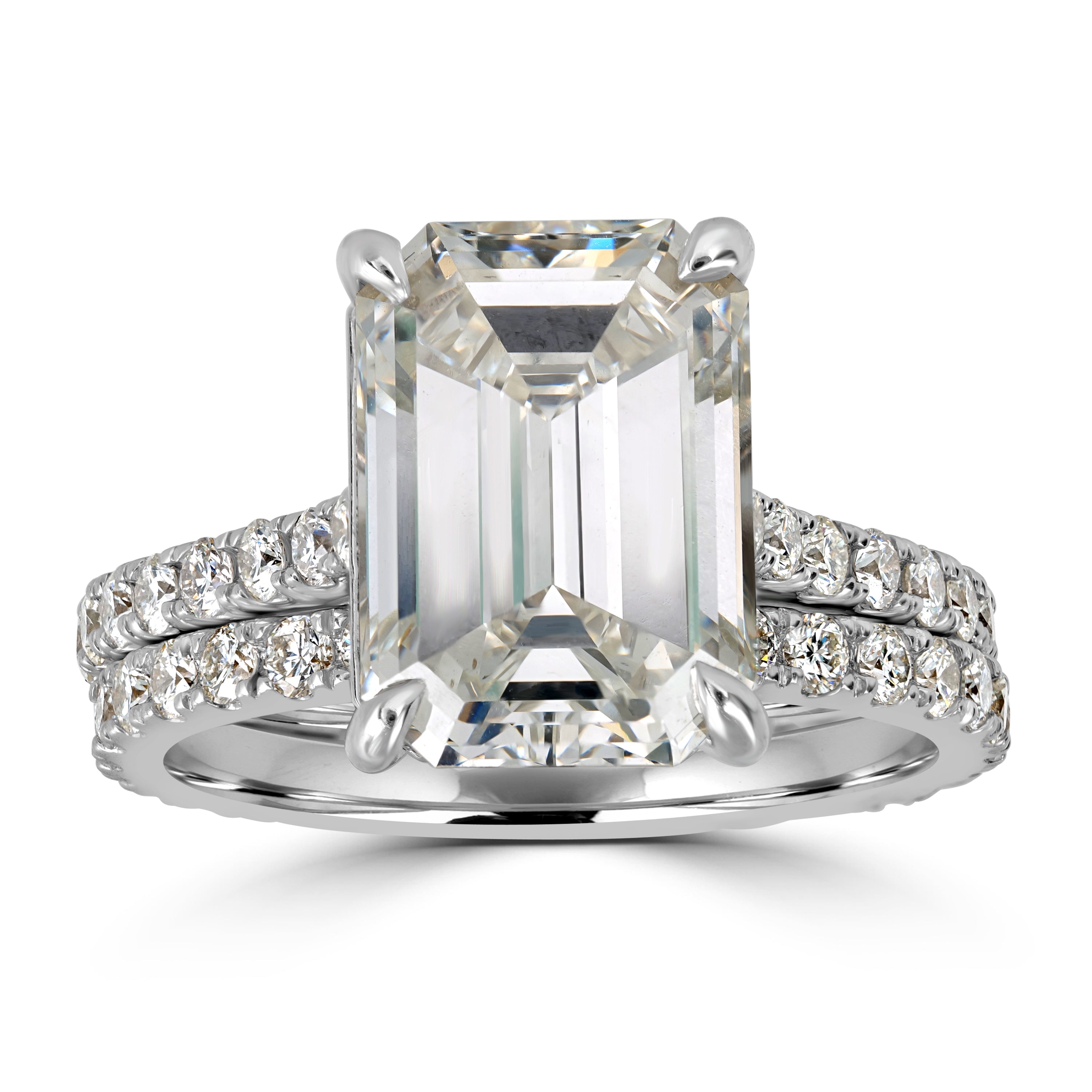 6.74 ctw Solitaire Emerald Cut Diamond Engagement Ring Set in 18K White Gold -  GIA Certified