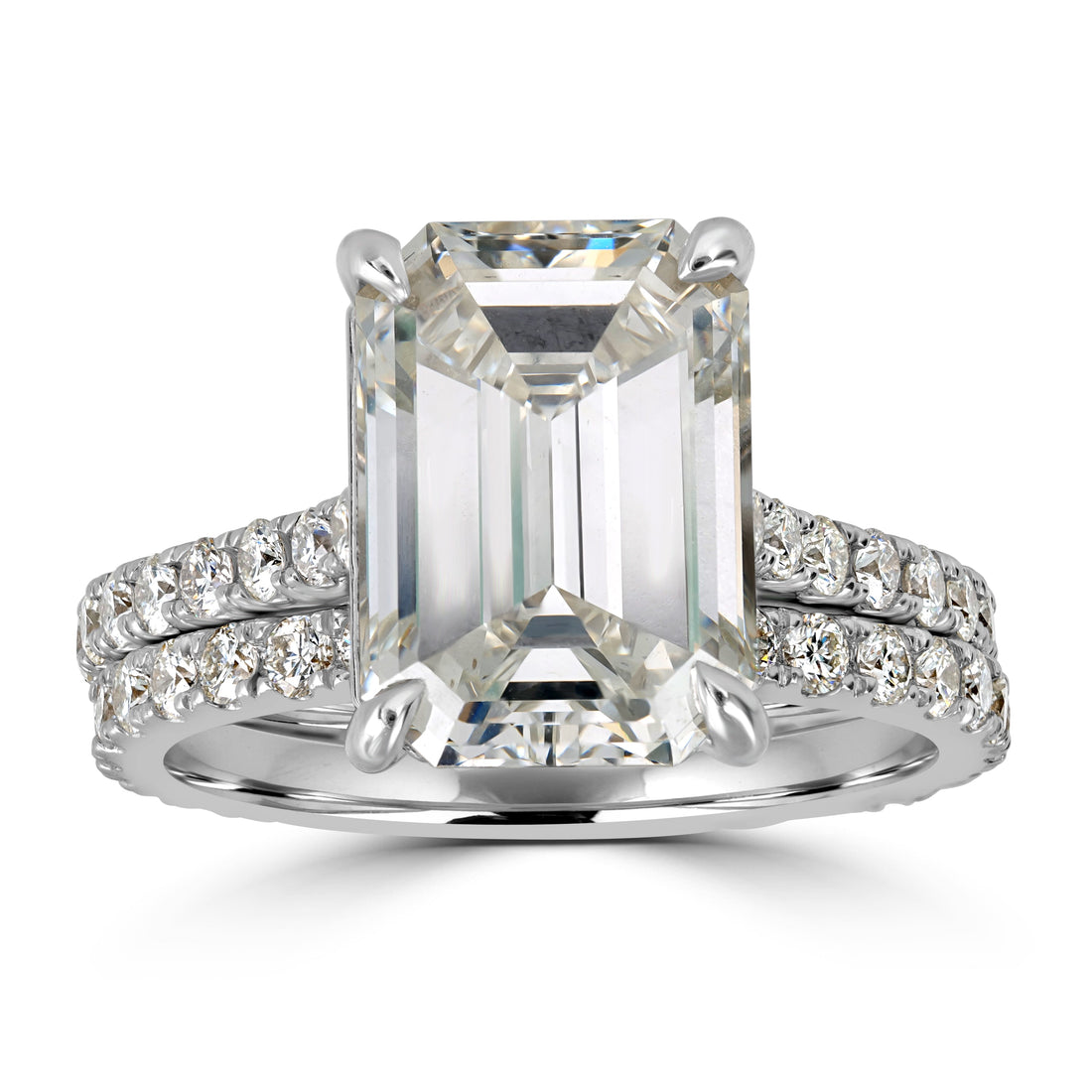 6.74 ctw Solitaire Emerald Cut Diamond Engagement Ring Set in 18K White Gold -  GIA Certified