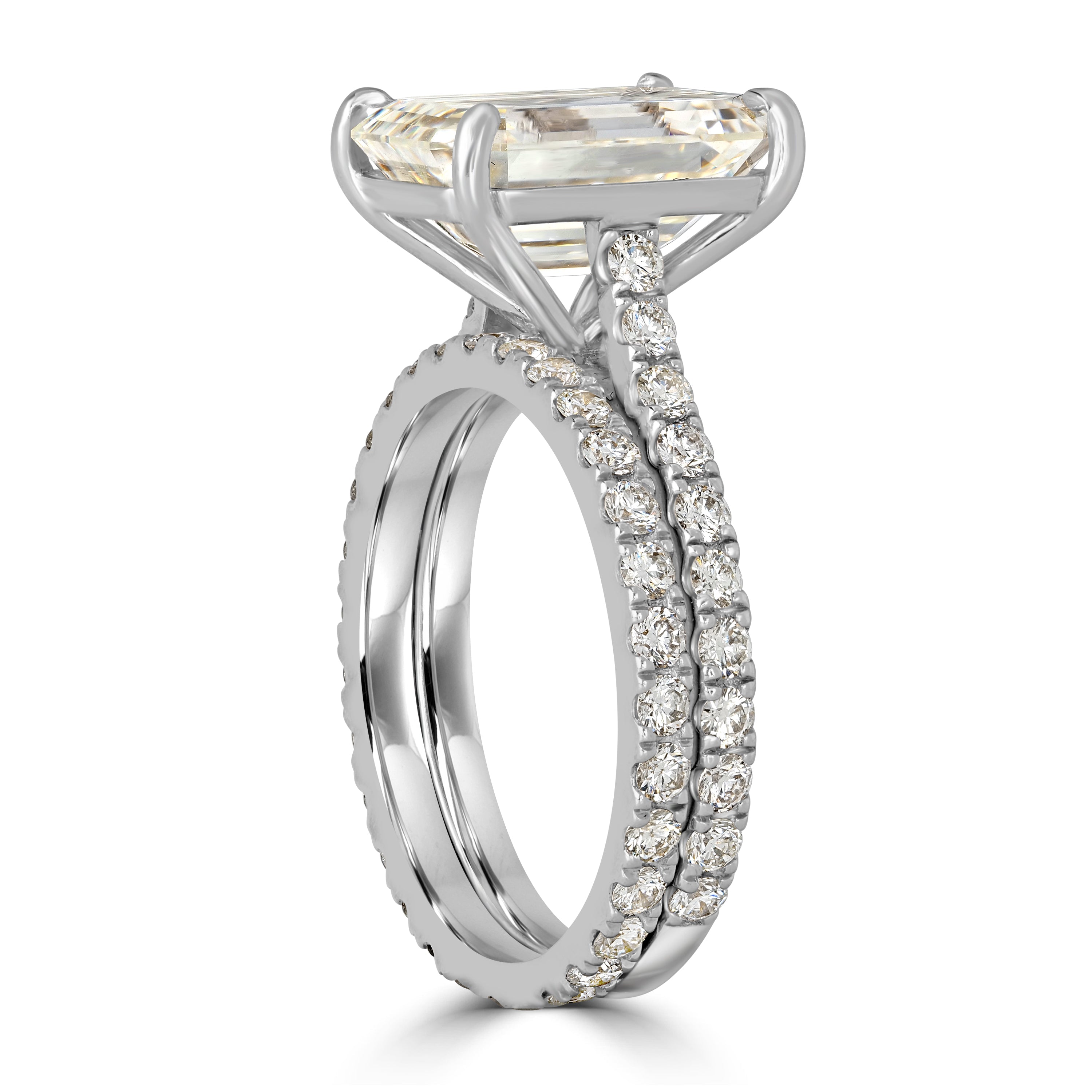 6.74 ctw Solitaire Emerald Cut Diamond Engagement Ring Set in 18K White Gold -  GIA Certified