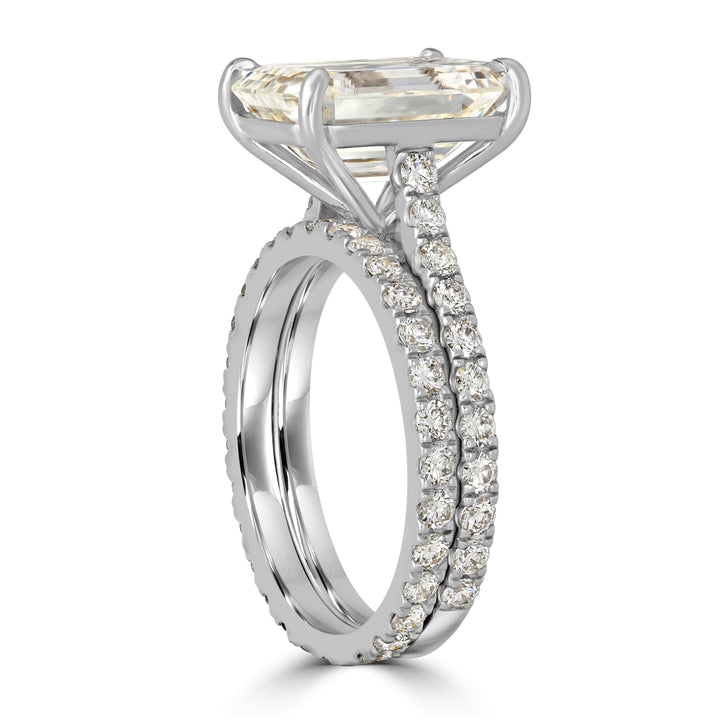 6.74 ctw Solitaire Emerald Cut Diamond Engagement Ring Set in 18K White Gold -  GIA Certified