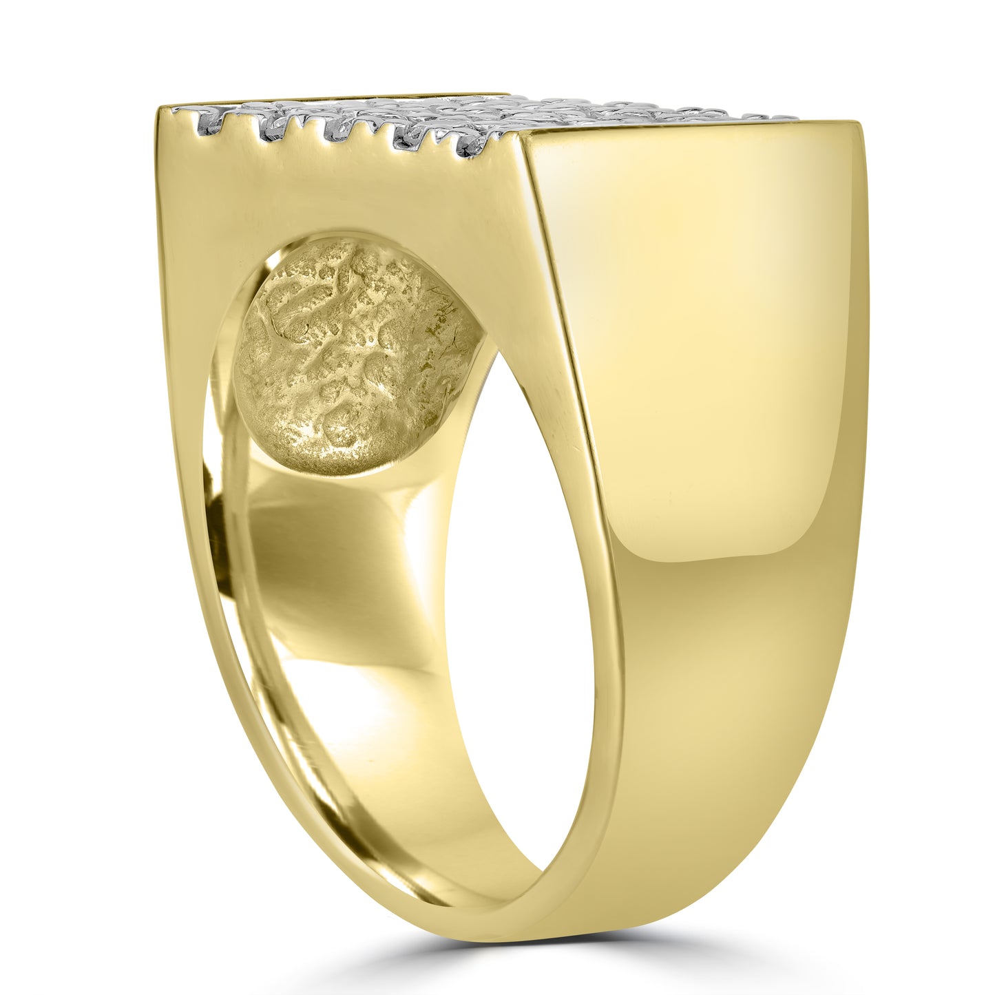 1.00ct Men Pave Diamond Ring in Yellow Gold